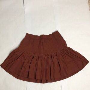 💙 M 💙 NWT Anthro Pleated Pintucked Mini Skirt Chocolate Brown​